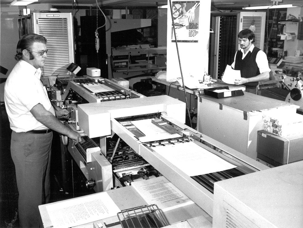 Senate printing press, 1983.