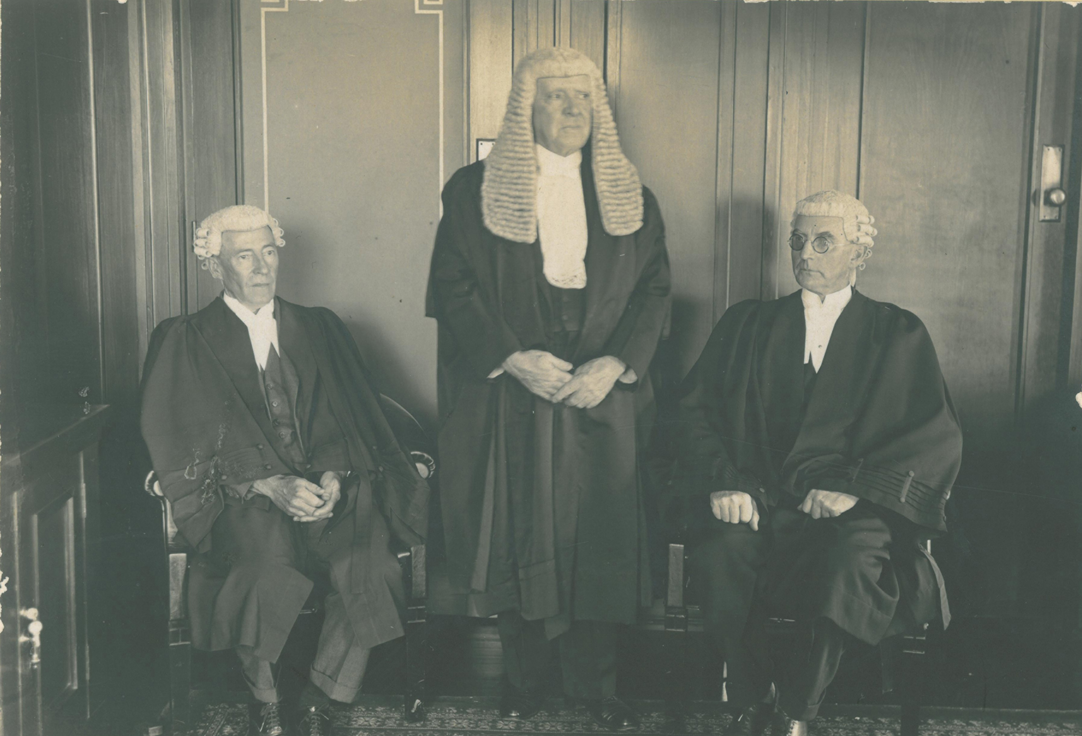 Alex Collingridge, Canberra - Clerk of the Senate George Henry Monahan (left) and Clerk of the Senate Robert Arthur Broinowski (right) pictured with President of the Senate the Hon Walter Kingsmill in about 1930.