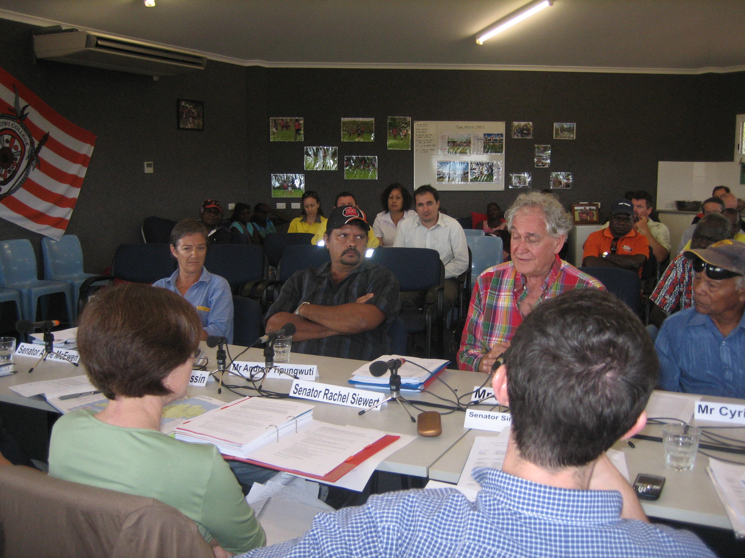 Witnesses from Tiwi Land Council at a hearing at Pickertaramoor, Melville Island, 19 May 2009.