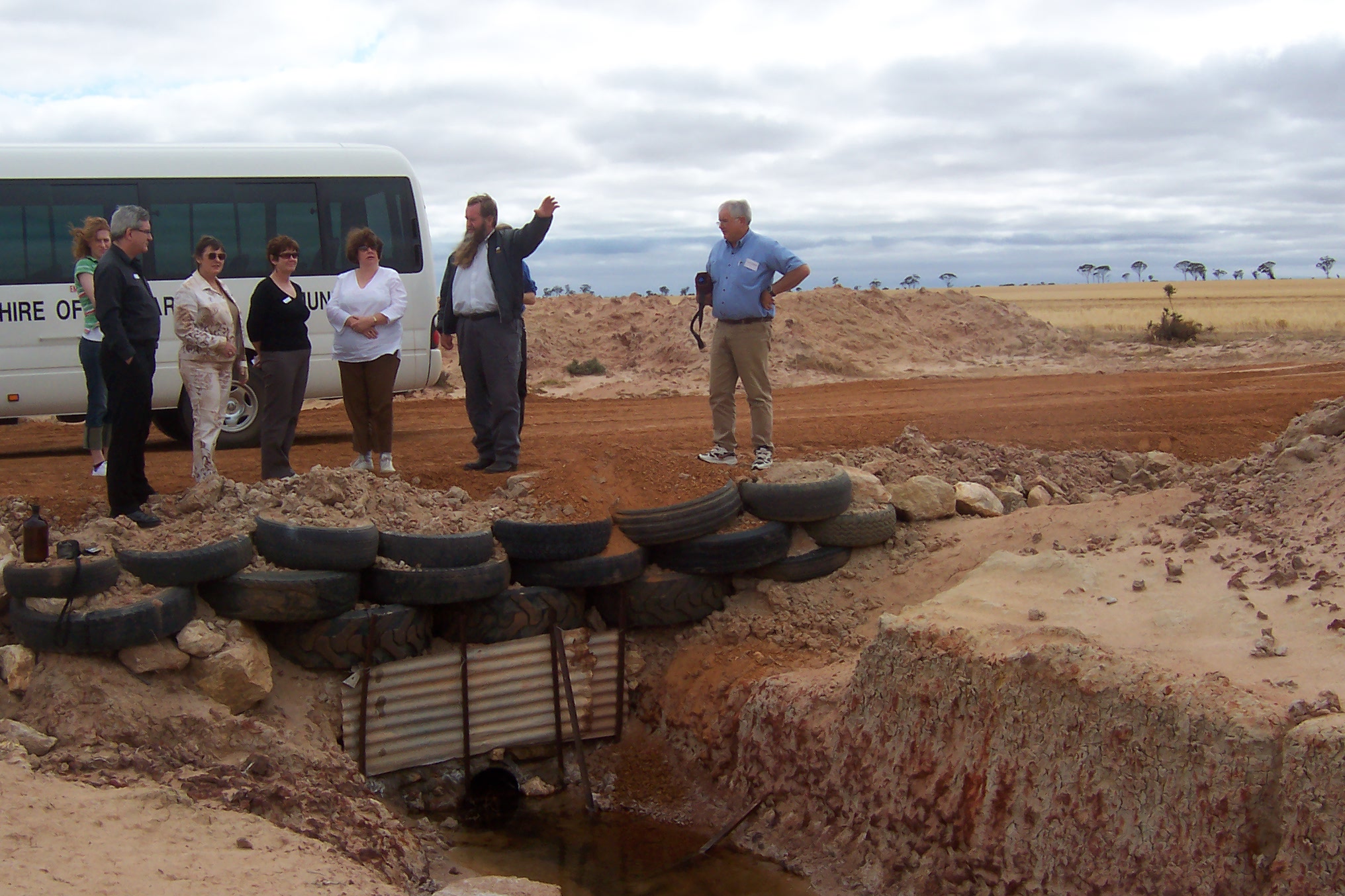 Committee members inspecting a drainage site in the Great Southern Region of WA, 17 November 2005.