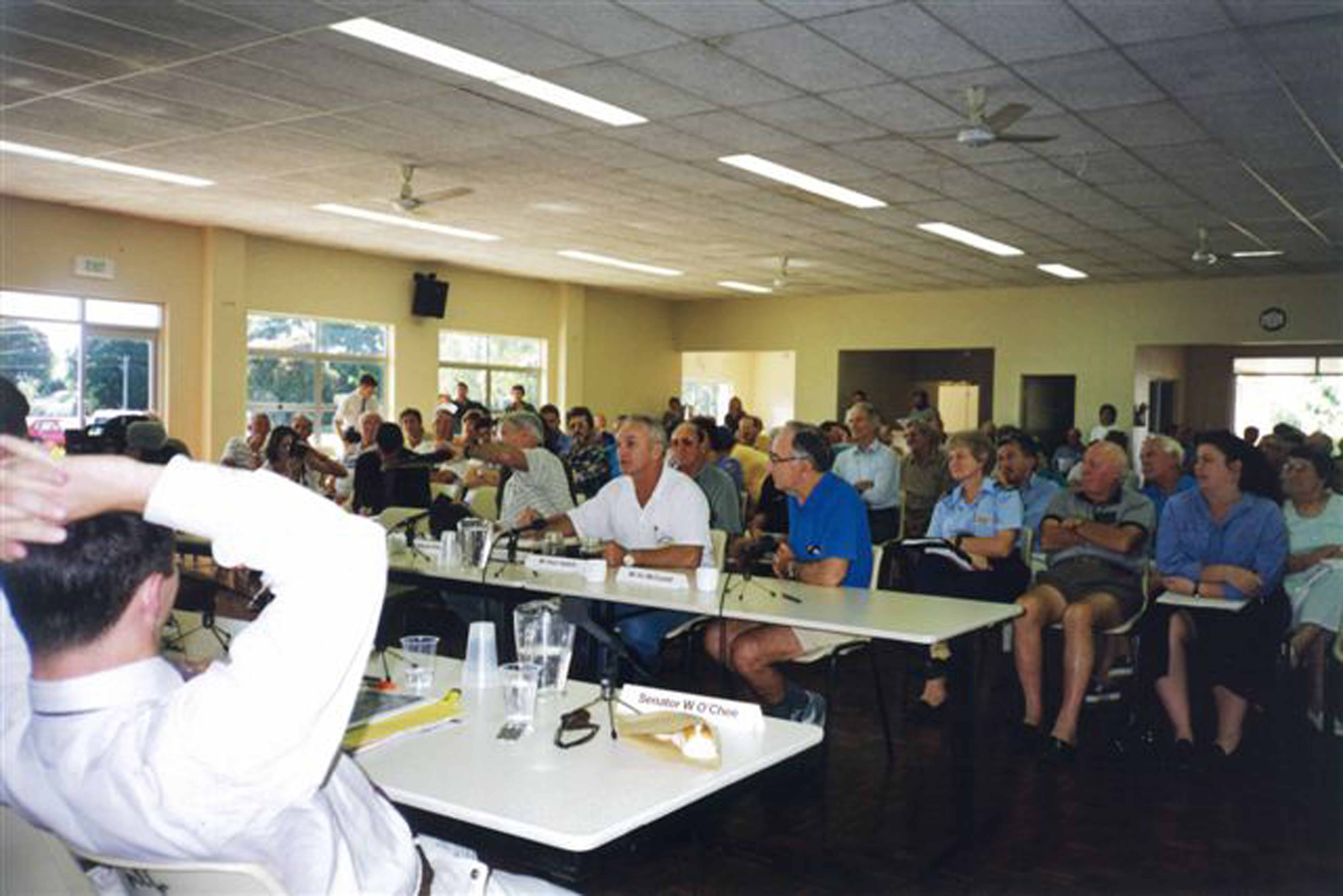 Witnesses and audience at a Cardwell hearing of the commmittee, July 1998.