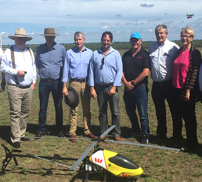 Rural and Regional Affairs and Transport Legislation Committee members view the Westpac ‘Little Ripper Lifesaver’ in Dalby, Queensland, 16 March 2017. L-R: Senators Barry O’Sullivan [Deputy Chair], Anthony Chisholm, David Fawcett and Glenn Sterle [Chair], Eddie Bennet, [CEO, The Ripper Group] and Senators Chris Back and Janet Rice.