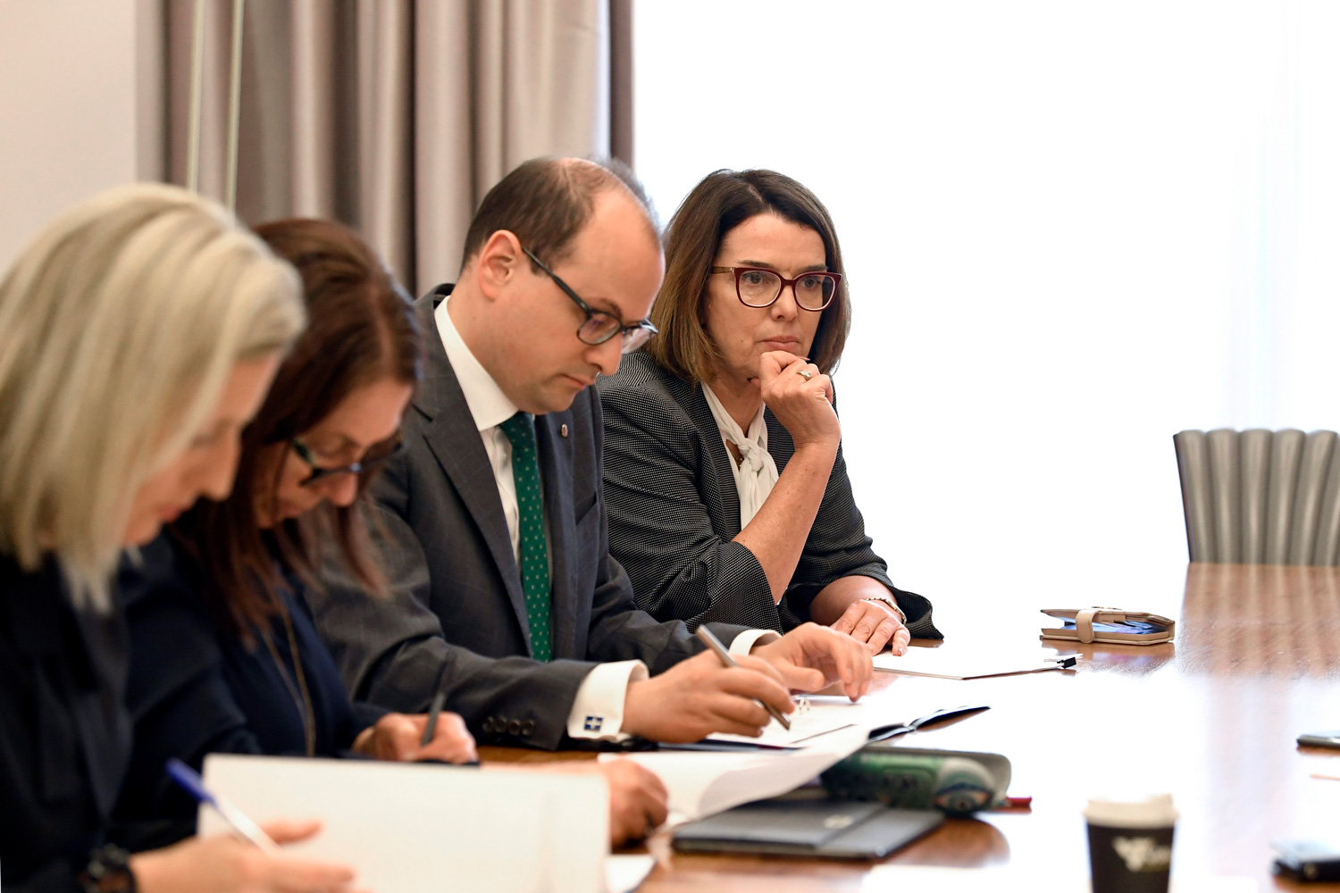 Appropriations, Staffing and Security Committee, 3 December 2019. L-R: Senators Katy Gallagher, Sue Lines (Deputy President), Raff Ciccone and Anne Ruston.