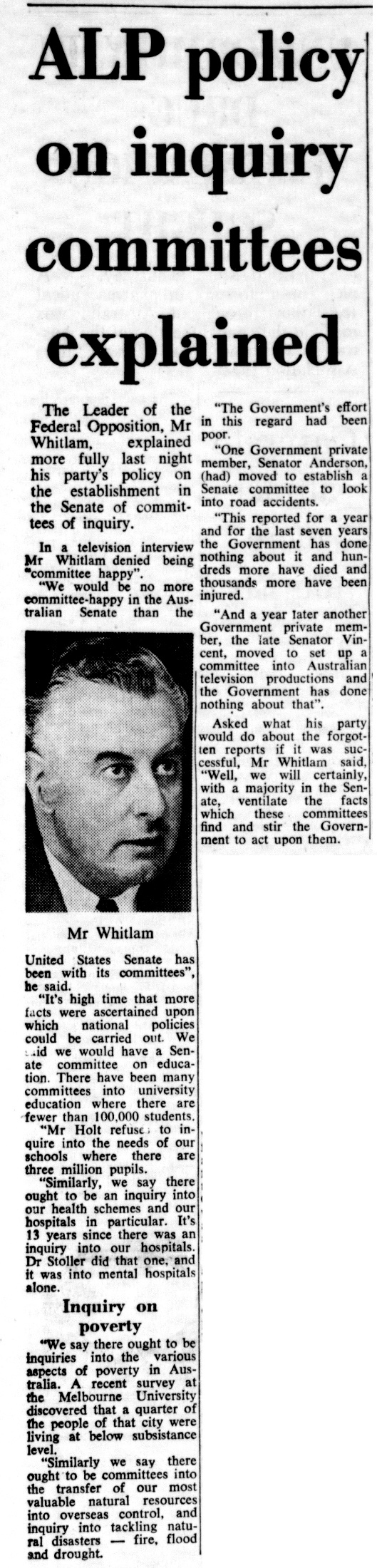 Canberra Times, 17 November 1967, p. 9, National Library of Australia, NX 254.