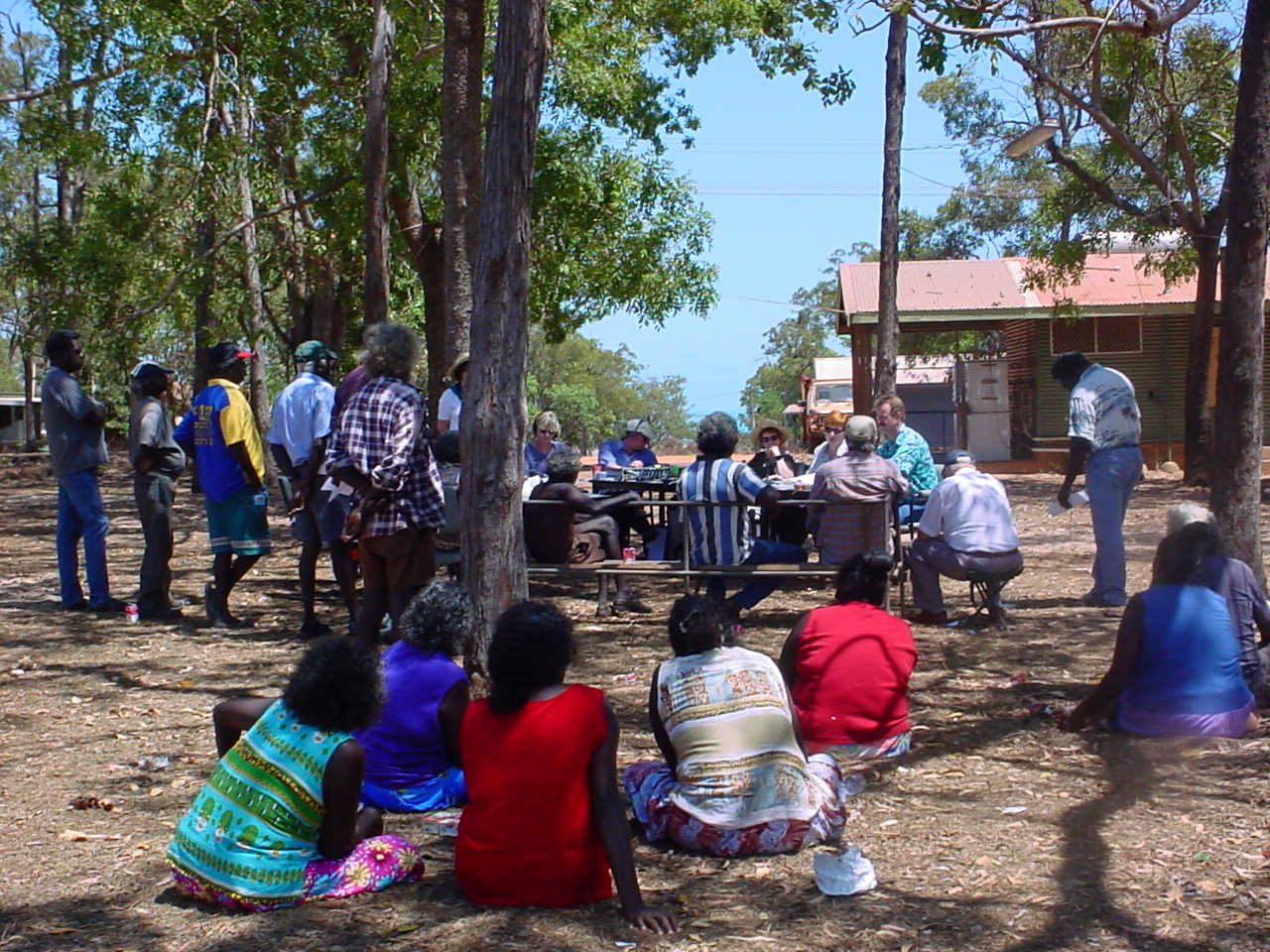 Legal and Constitutional References Committee hearing with the Galiwin'ku community, Elcho Island, 11 September 2002 for the inquiry into the Migration Legislation Amendment (Further Border Protection Measures) Bill 2002.
