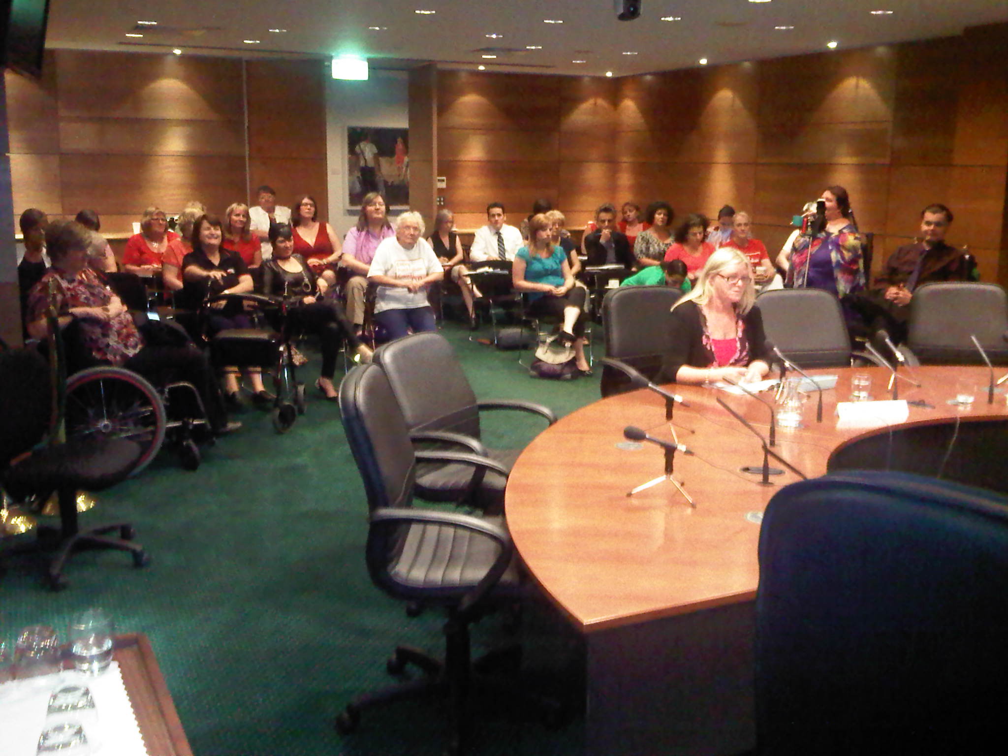 Witness and audience members at the Perth hearings, 18 February 2013.
